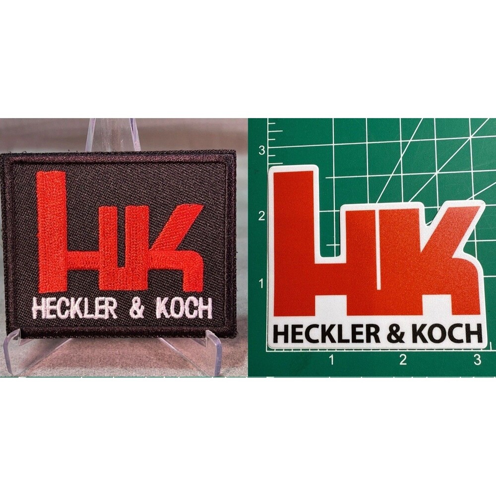 HK H&K Heckler & Koch Firearm Embroidered Velcro Hook N Loop Patch 3M Sticker